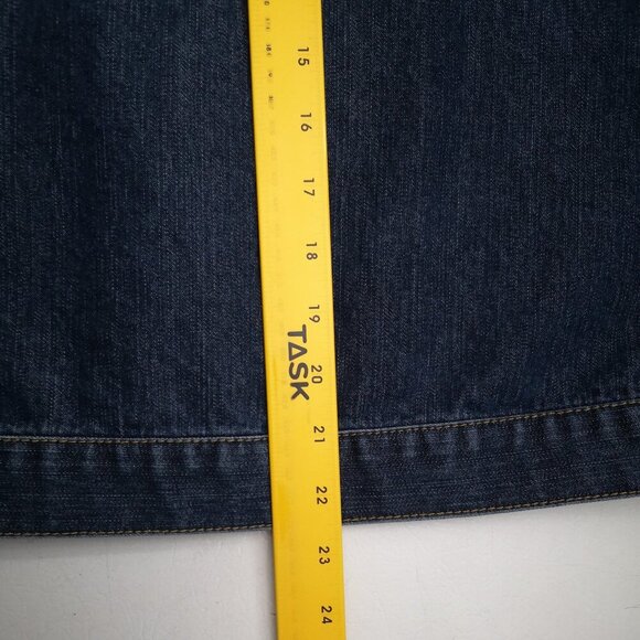 Per Se Ladies Size Large Medium Wash Offset Full Zipper Straight Fit Jean Jacket - Picture 10 of 10